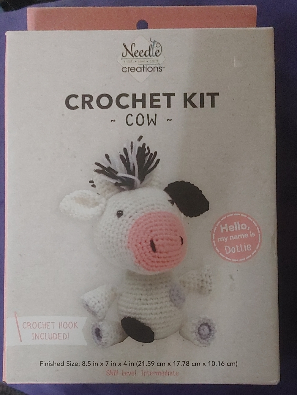 Crochet Cow Kit - White & Pink